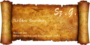 Szőke Gordon névjegykártya