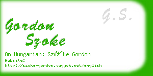 gordon szoke business card